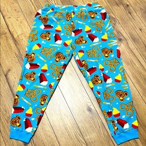 Disney Blue Pajama Pants with Red and Yellow Accents Large